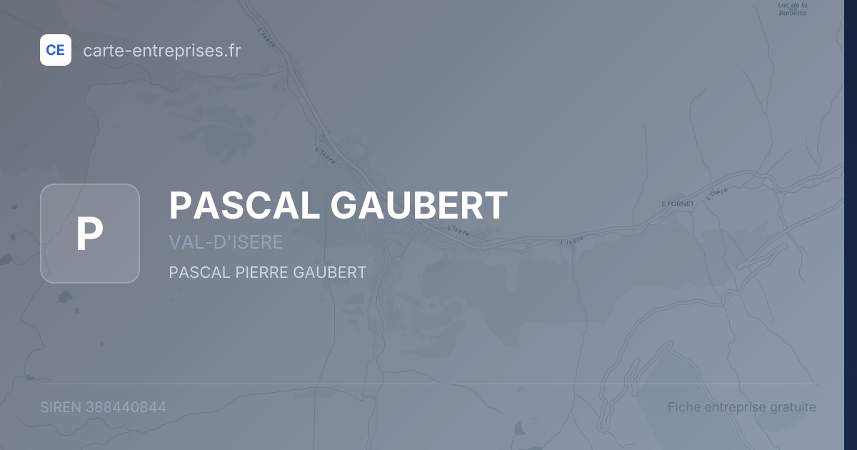 PASCAL GAUBERT — 388440844 — fiche entreprise