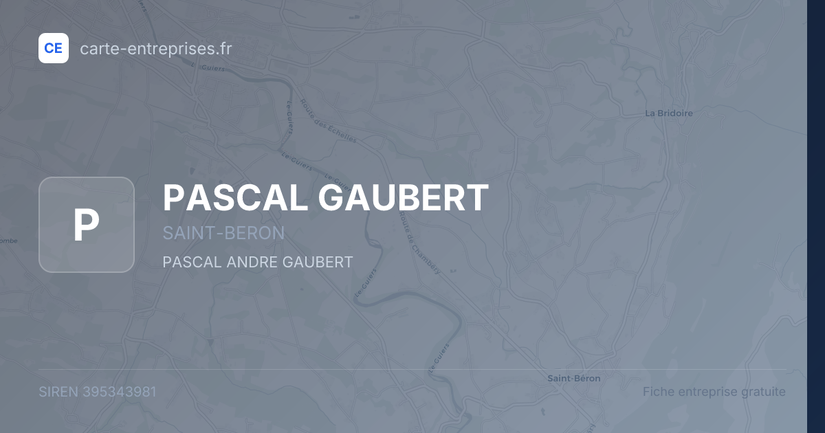 PASCAL GAUBERT — 395343981 — fiche entreprise
