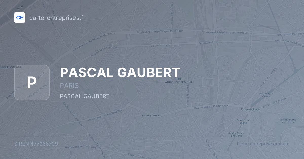 PASCAL GAUBERT — 477966709 — fiche entreprise