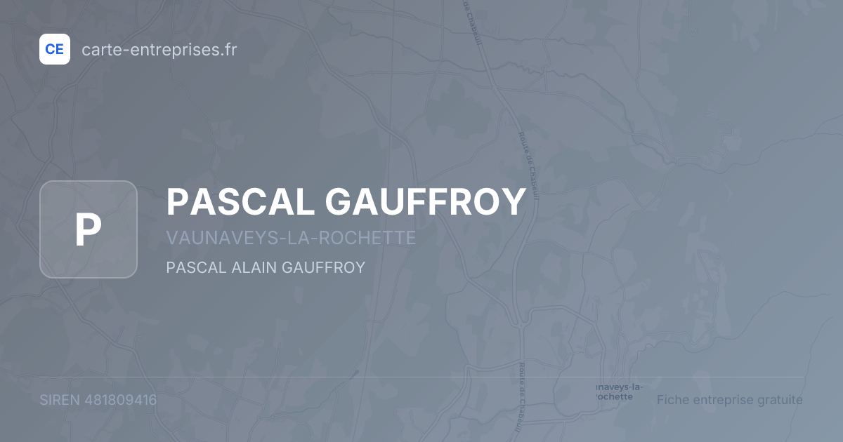 PASCAL GAUFFROY — 481809416 — fiche entreprise