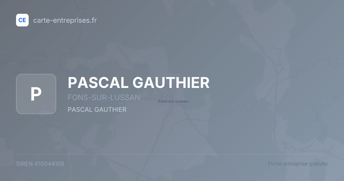 PASCAL GAUTHIER — 410044168 — fiche entreprise