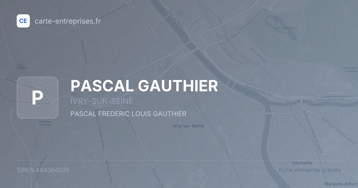 PASCAL GAUTHIER — 484364039 — fiche entreprise
