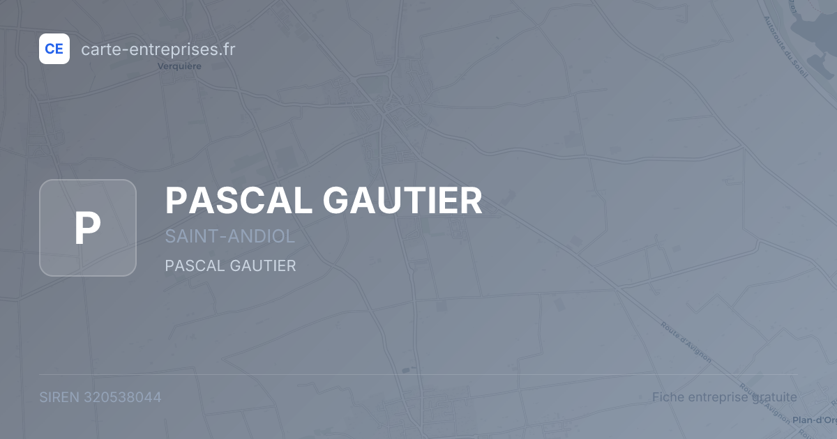 PASCAL GAUTIER — 320538044 — fiche entreprise