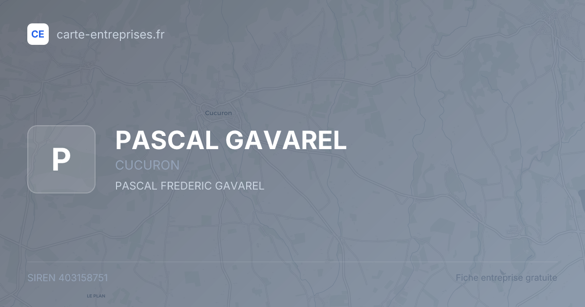 PASCAL GAVAREL — 403158751 — fiche entreprise
