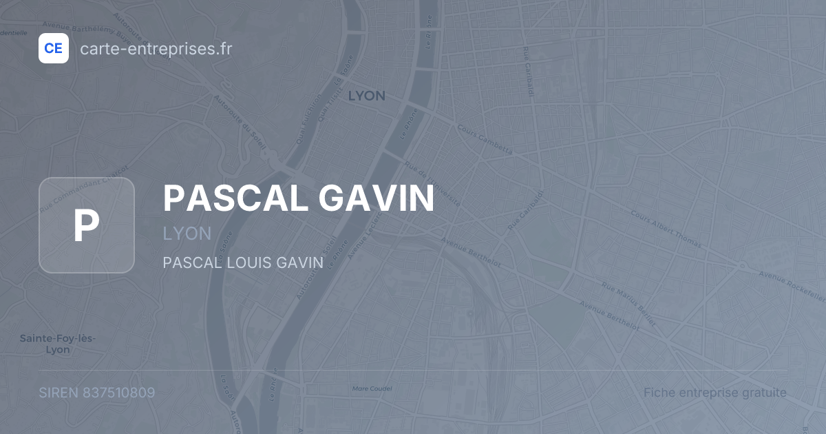 PASCAL GAVIN — 837510809 — fiche entreprise