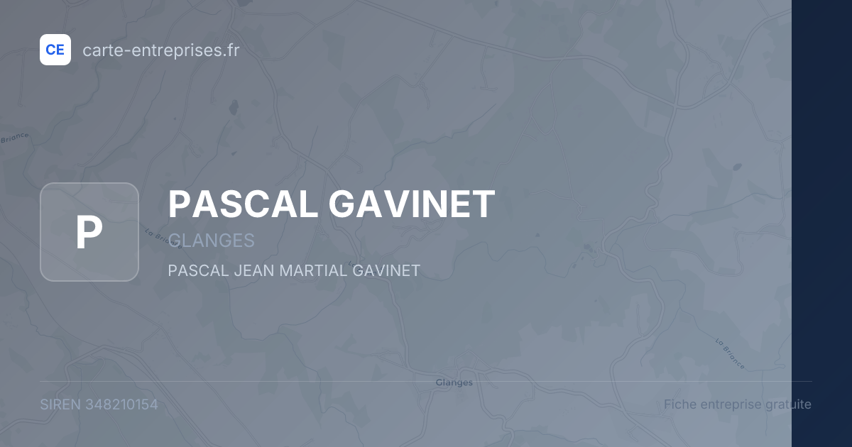 PASCAL GAVINET — 348210154 — fiche entreprise