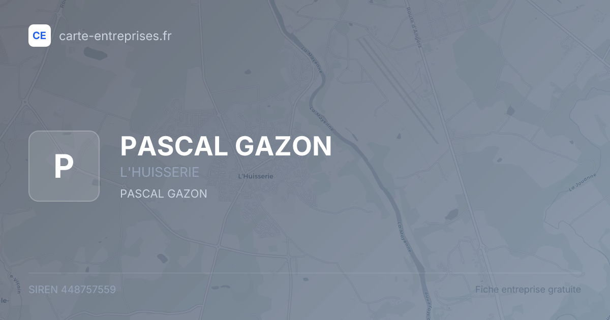 PASCAL GAZON — 448757559 — fiche entreprise