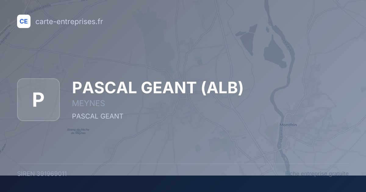 PASCAL GEANT (ALB) — 391969011 — fiche entreprise