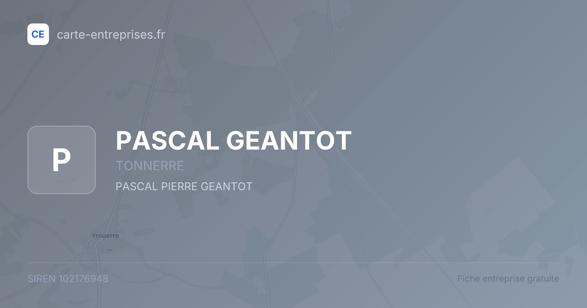PASCAL GEANTOT — 102176948 — fiche entreprise