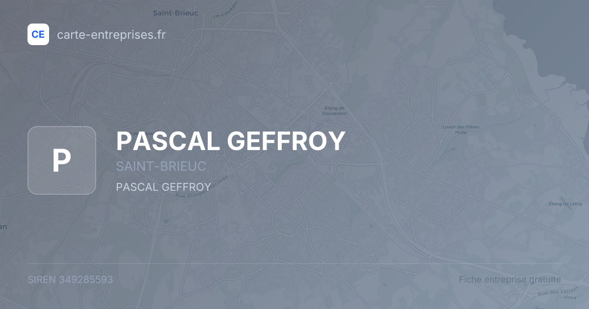 PASCAL GEFFROY — 349285593 — fiche entreprise
