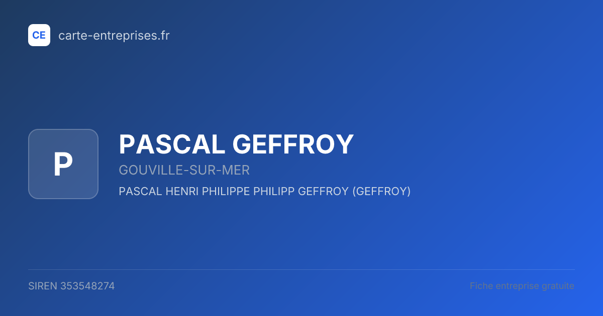 PASCAL GEFFROY — 353548274 — fiche entreprise