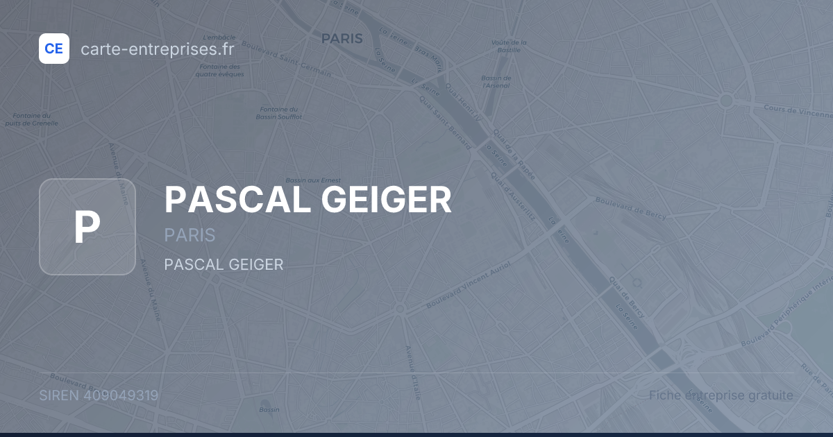 PASCAL GEIGER — 409049319 — fiche entreprise