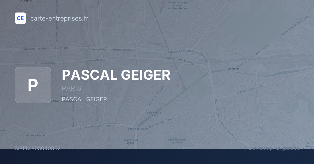 PASCAL GEIGER — 805040862 — fiche entreprise