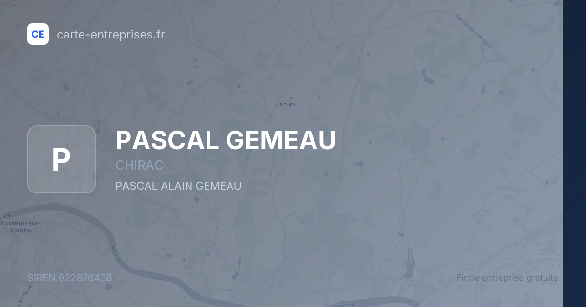PASCAL GEMEAU — 922876438 — fiche entreprise