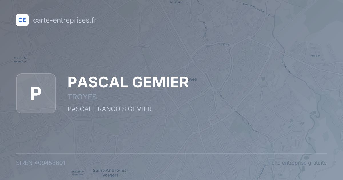 PASCAL GEMIER — 409458601 — fiche entreprise