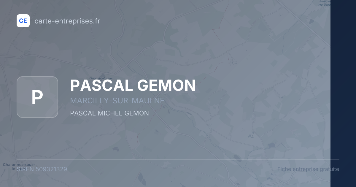 PASCAL GEMON — 509321329 — fiche entreprise