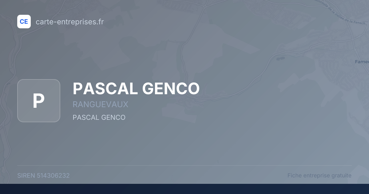 PASCAL GENCO — 514306232 — fiche entreprise