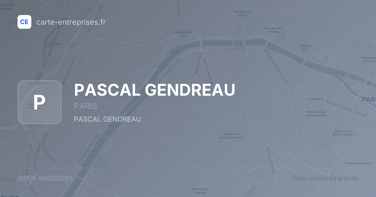 PASCAL GENDREAU — 488260993 — fiche entreprise