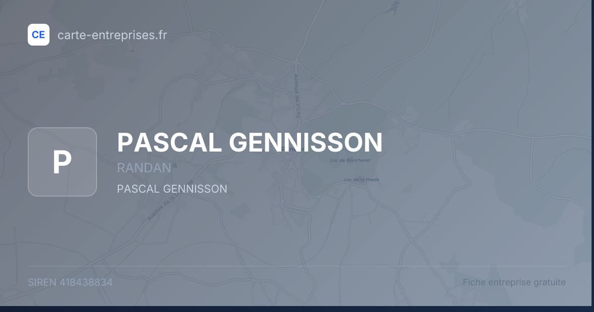 PASCAL GENNISSON — 418438834 — fiche entreprise