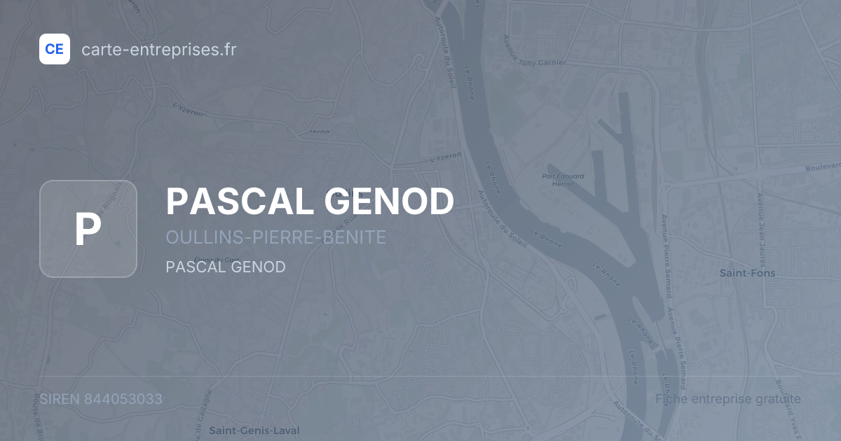 PASCAL GENOD — 844053033 — fiche entreprise