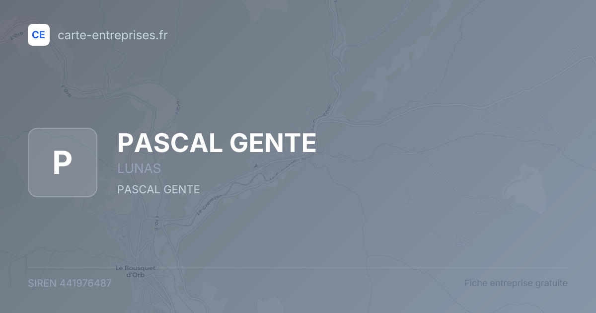 PASCAL GENTE — 441976487 — fiche entreprise