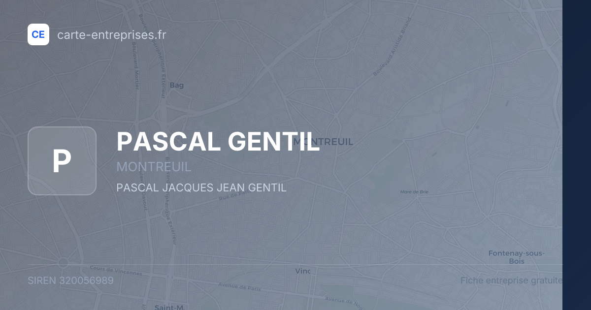 PASCAL GENTIL — 320056989 — fiche entreprise