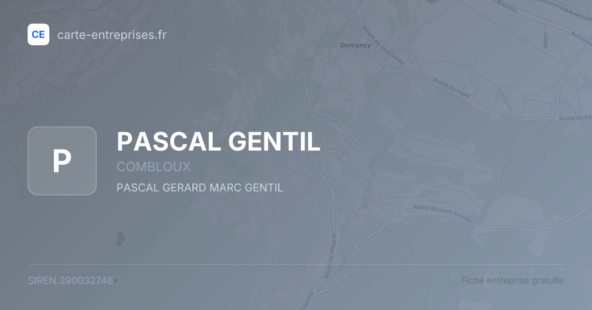PASCAL GENTIL — 390032746 — fiche entreprise