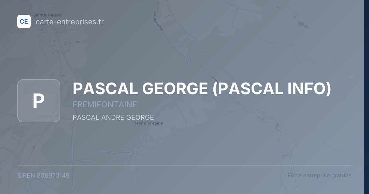 PASCAL GEORGE (PASCAL INFO) — 808970149 — fiche entreprise