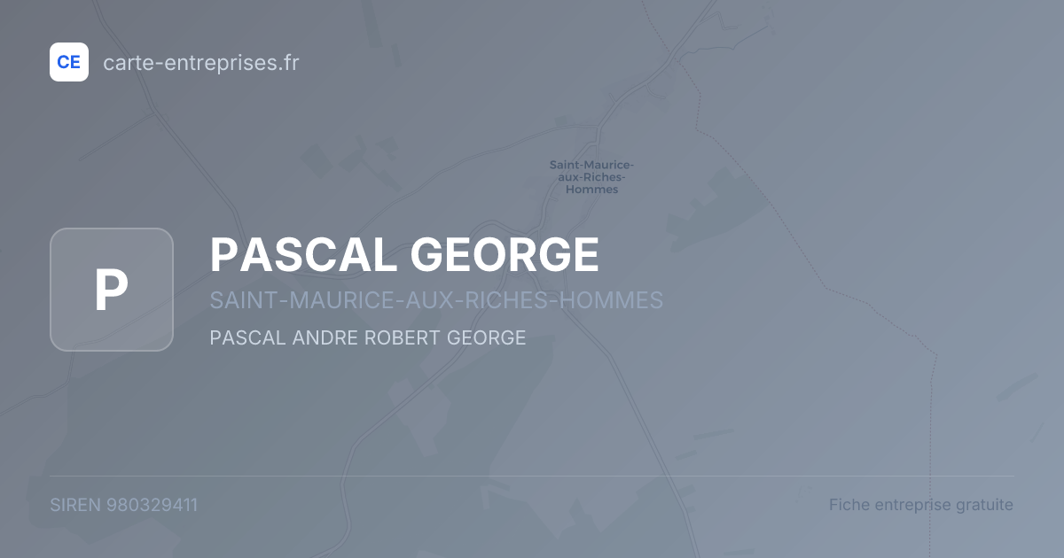 PASCAL GEORGE — 980329411 — fiche entreprise