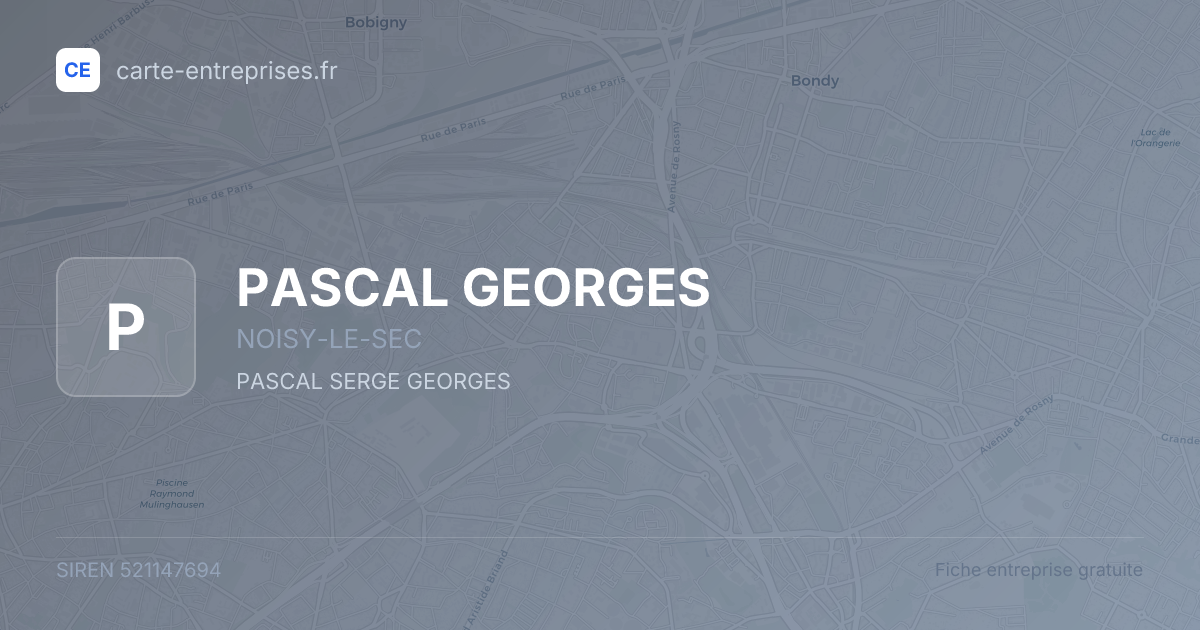 PASCAL GEORGES — 521147694 — fiche entreprise