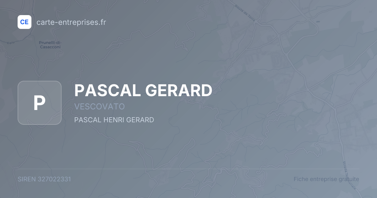 PASCAL GERARD — 327022331 — fiche entreprise