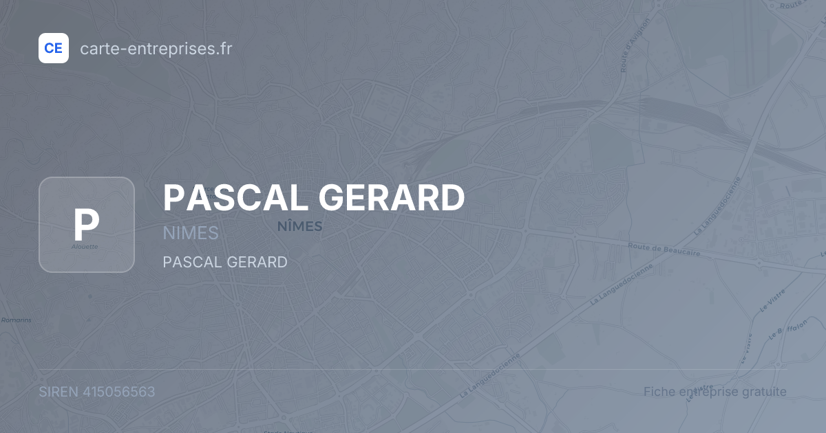 PASCAL GERARD — 415056563 — fiche entreprise