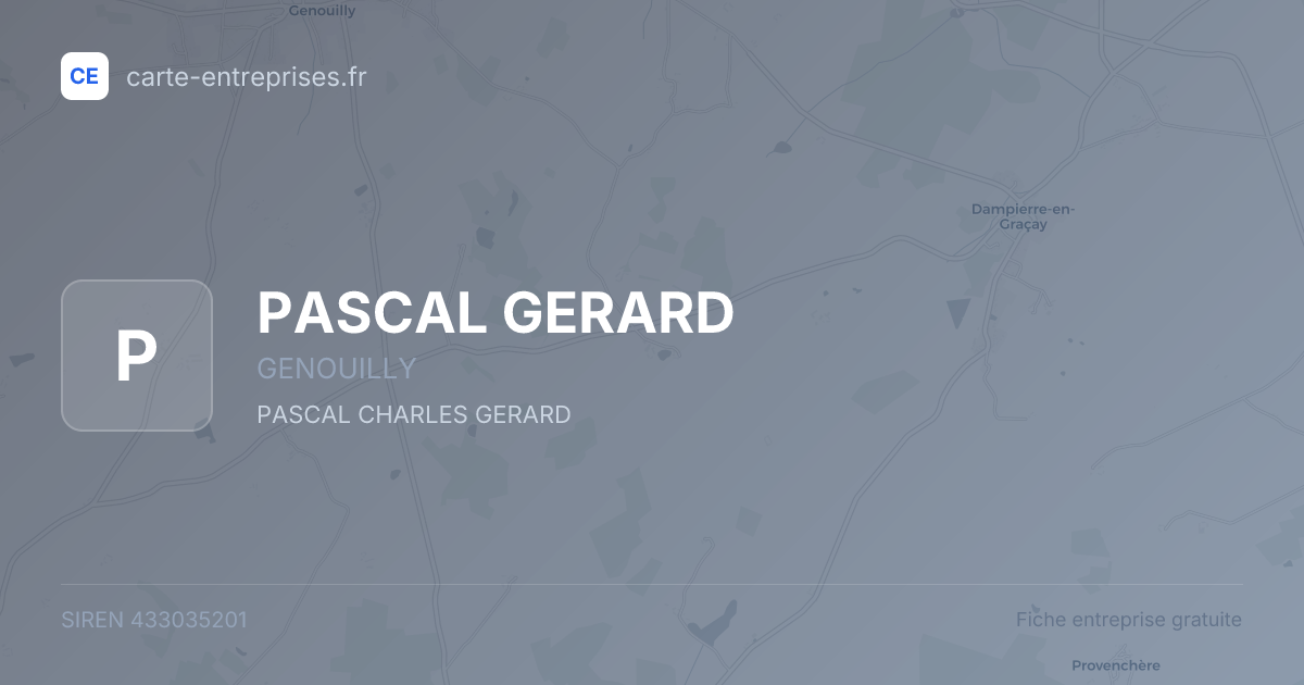PASCAL GERARD — 433035201 — fiche entreprise