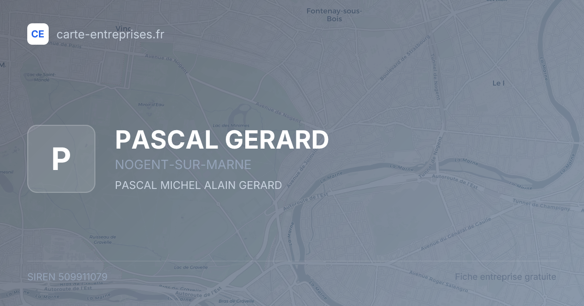 PASCAL GERARD — 509911079 — fiche entreprise