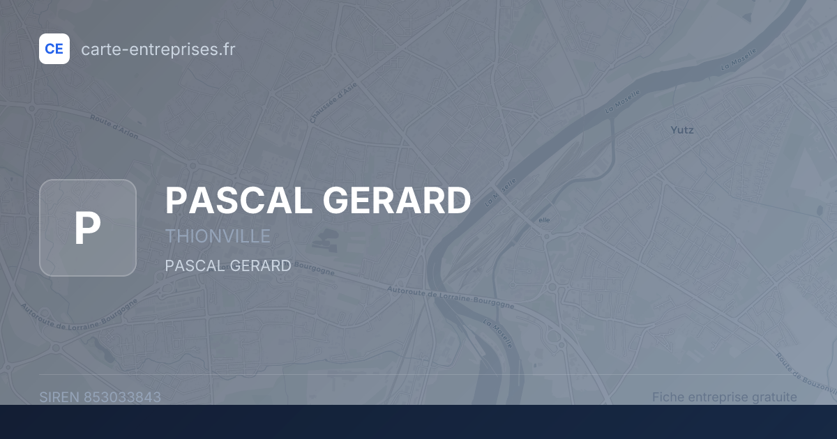 PASCAL GERARD — 853033843 — fiche entreprise