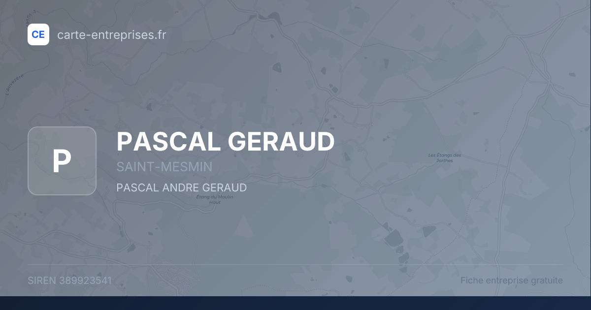 PASCAL GERAUD — 389923541 — fiche entreprise