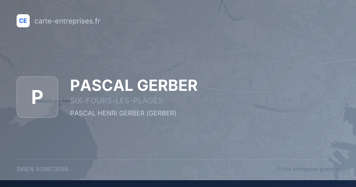 PASCAL GERBER — 409873056 — fiche entreprise
