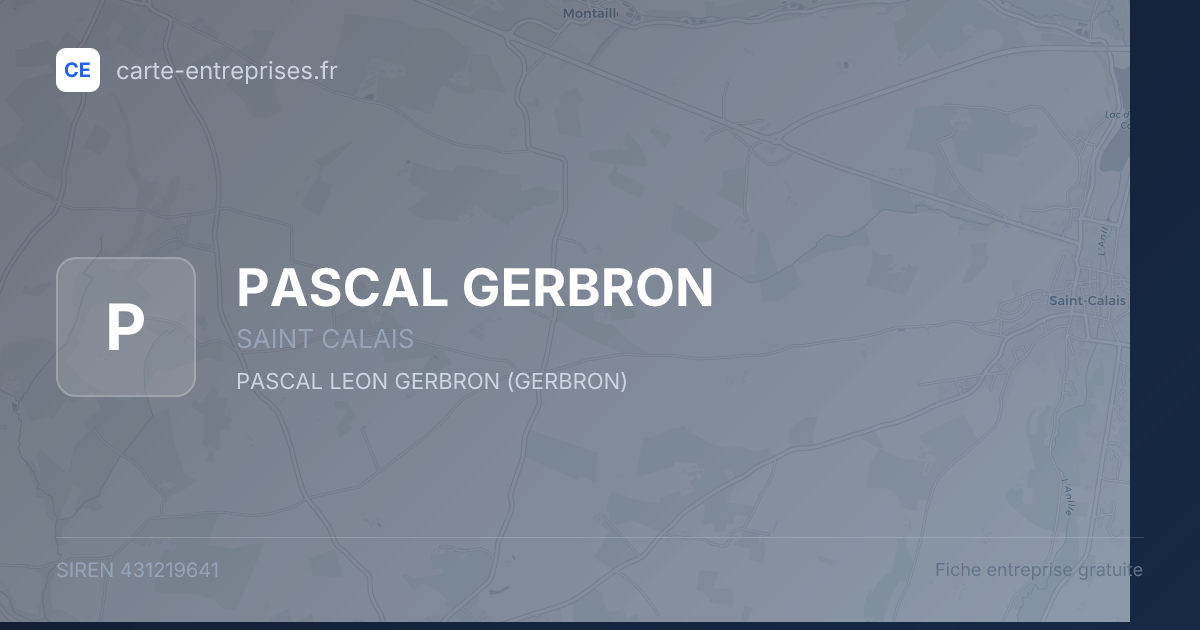 PASCAL GERBRON — 431219641 — fiche entreprise