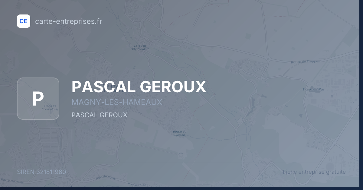 PASCAL GEROUX — 321811960 — fiche entreprise