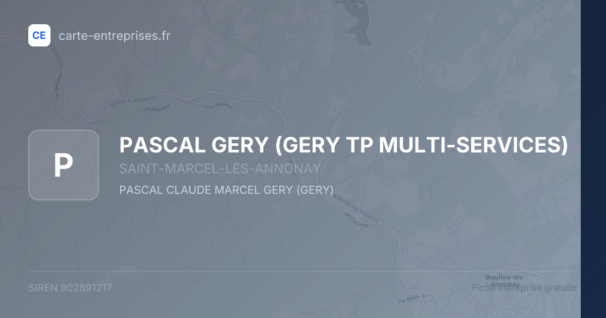 PASCAL GERY (GERY TP MULTI-SERVICES) — 902891217 — fiche entreprise