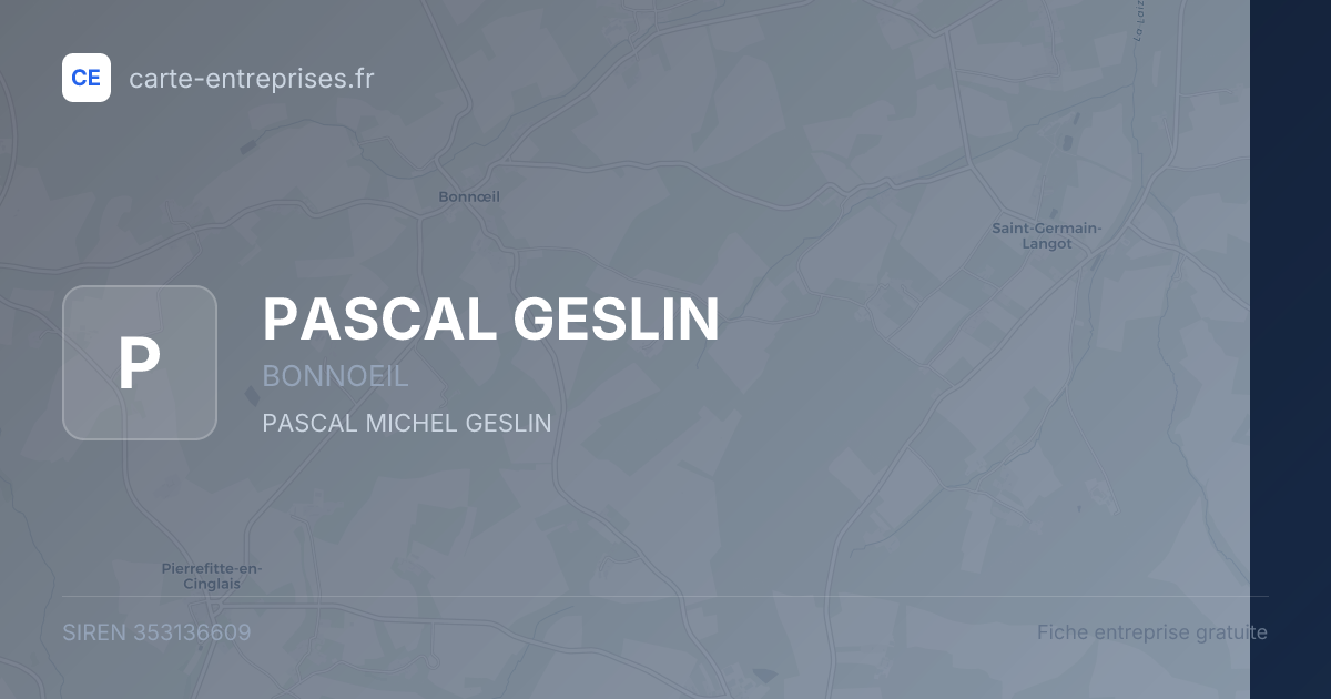 PASCAL GESLIN — 353136609 — fiche entreprise