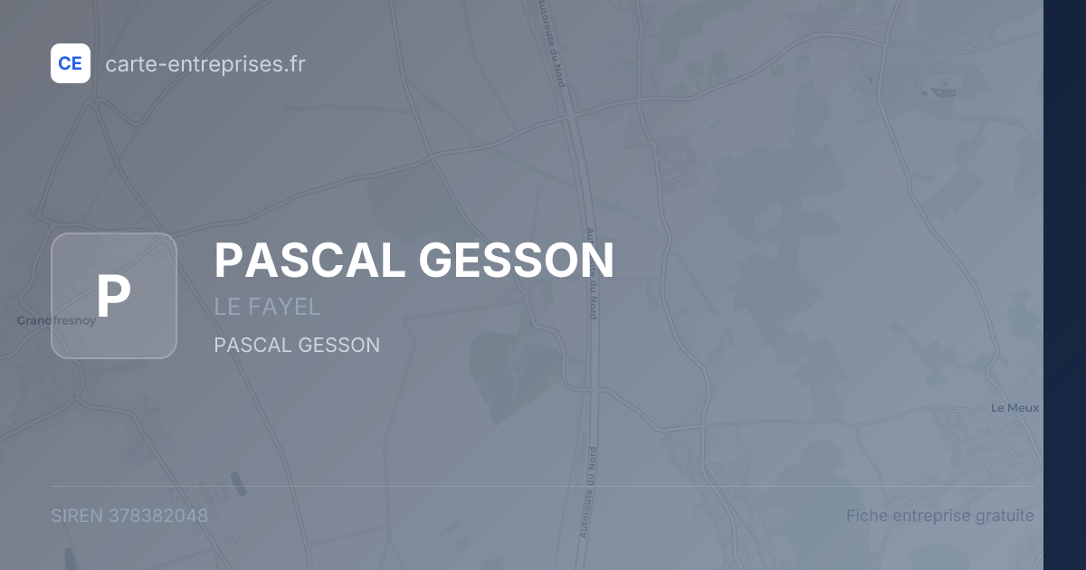PASCAL GESSON — 378382048 — fiche entreprise