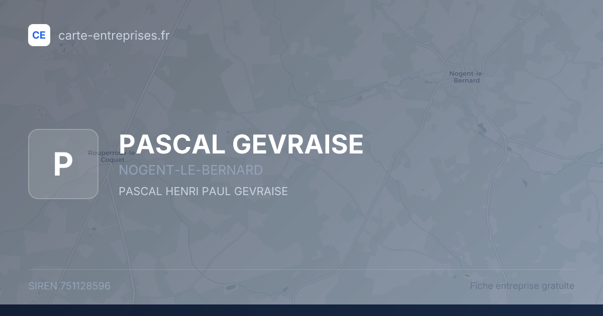 PASCAL GEVRAISE — 751128596 — fiche entreprise