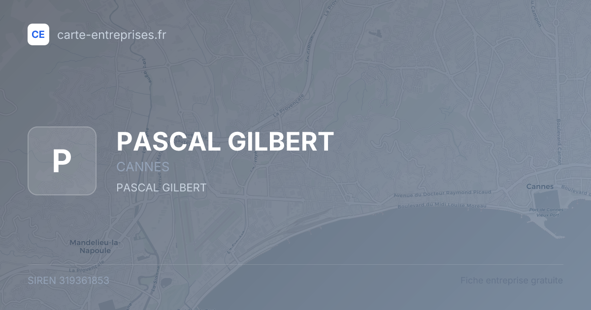 PASCAL GILBERT — 319361853 — fiche entreprise