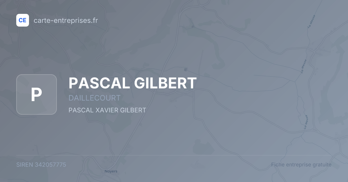 PASCAL GILBERT — 342057775 — fiche entreprise