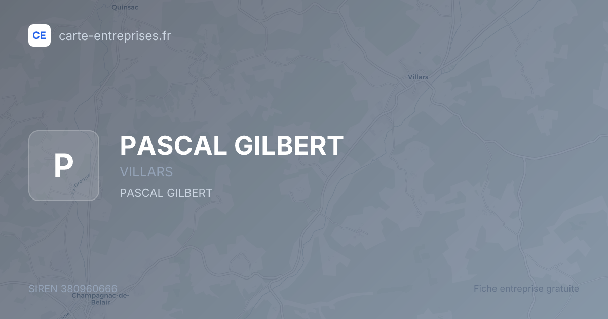 PASCAL GILBERT — 380960666 — fiche entreprise