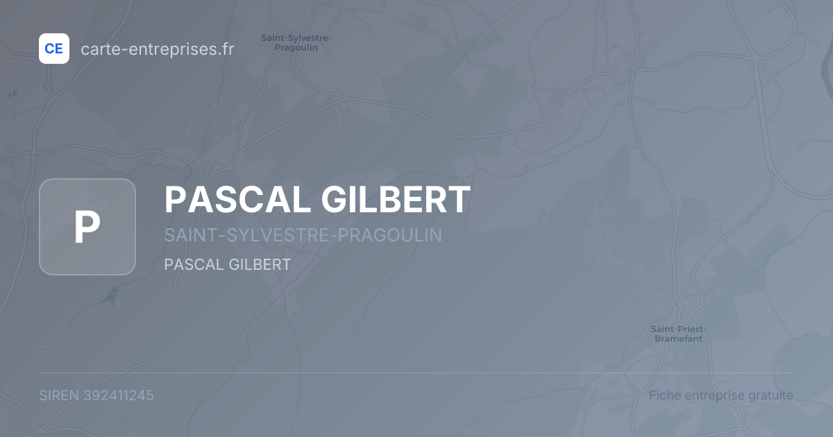 PASCAL GILBERT — 392411245 — fiche entreprise