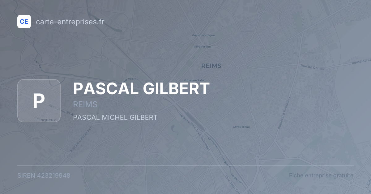 PASCAL GILBERT — 423219948 — fiche entreprise
