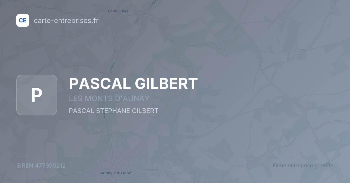 PASCAL GILBERT — 477990212 — fiche entreprise