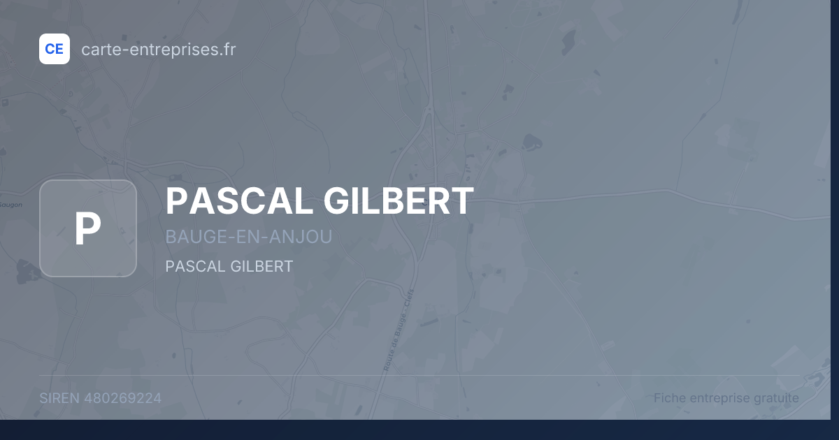 PASCAL GILBERT — 480269224 — fiche entreprise